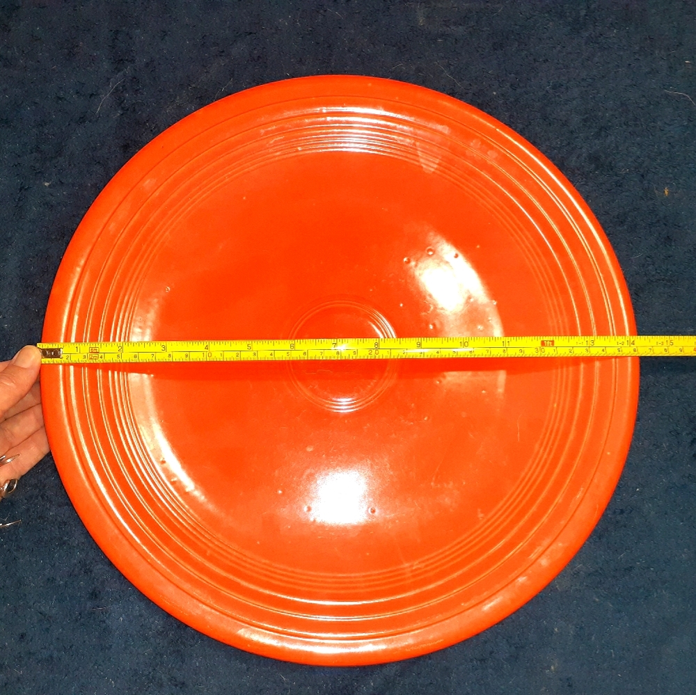 15" vintage red fiesta chop plate